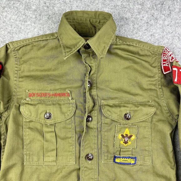 VTG BSA Boy Scouts of America Uniform Shirt Sanforized Boys 12 Regular 50s 60s* - Picture 3 of 13